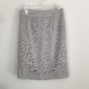 Banana Republic grey lace pencil skirt